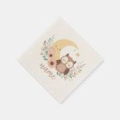 Serviette En Papier Petite chouette avec lune (Coin)