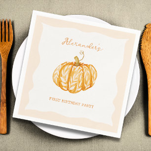 Serviette En Papier Petite citrouille automne fête d'anniversaire 1 an
