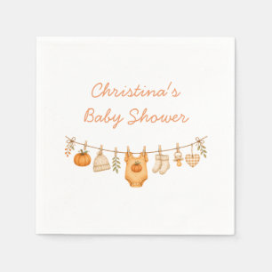 Serviette En Papier Petite Citrouille Baby Shower d'Automne