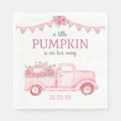 Serviette En Papier Petite Citrouille Baby shower fille serviettes (Devant)