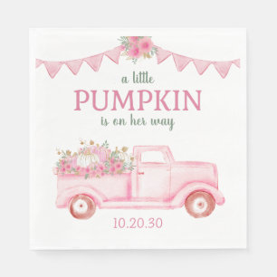 Serviette En Papier Petite Citrouille Baby shower fille serviettes