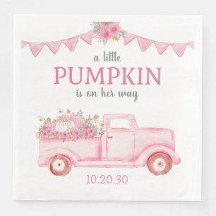 Serviette En Papier Petite Citrouille Baby shower fille serviettes