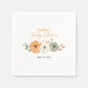 Serviette En Papier Petite Citrouille Baby Shower Personnalisée