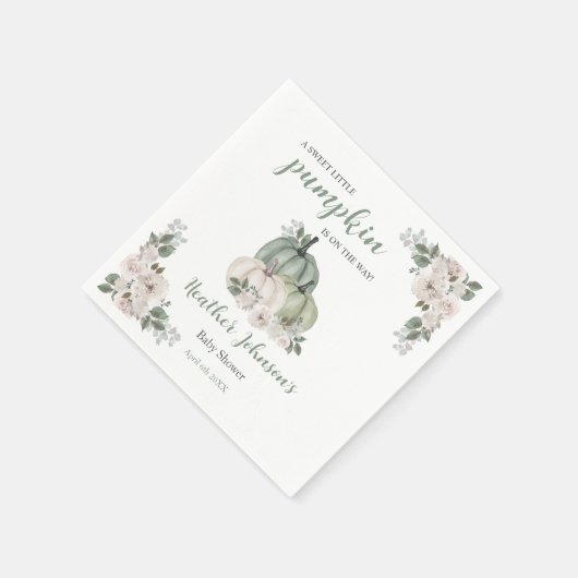 Serviette En Papier Petite Citrouille douce Invitation Baby shower d'a (Coin)