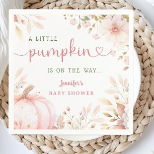 Serviette En Papier Petite Citrouille en Route Fille Baby Shower Autom