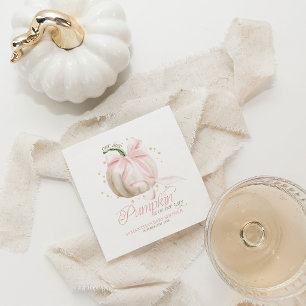 Serviette En Papier Petite citrouille rose personnalisée pour Baby Sho