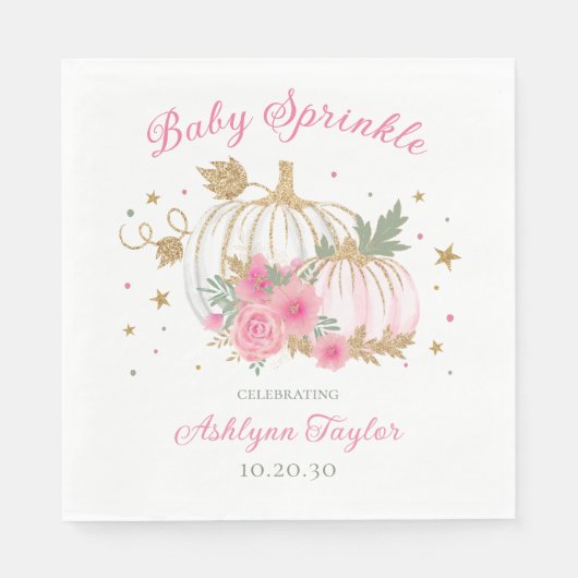 Serviette En Papier Petite Citrouille Twin Girl Baby Sprinkl (Devant)