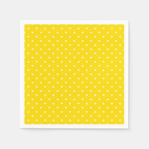 Serviette En Papier Petite coeur sur jaune vif  