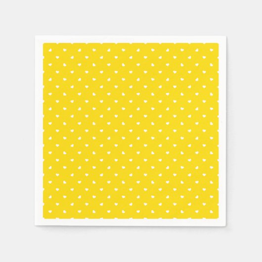 Serviette En Papier Petite coeur sur jaune vif (Devant)