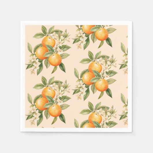 Serviette En Papier Petite cutie agrumes thème oranges fête d'annivers (Devant)