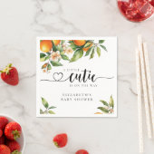 Serviette En Papier Petite Cutie Verdure Baby shower orange (En situation)