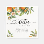 Serviette En Papier Petite Cutie Verdure Baby shower orange (Devant)