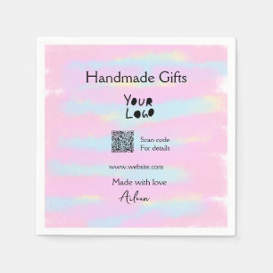 Serviette En Papier Petite entreprise cadeaux faits main de l'amour QR