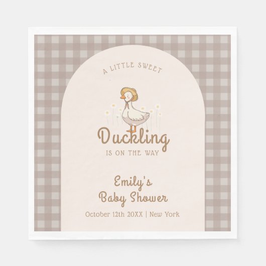 Serviette En Papier Petite ferme En vichy Baby shower (Devant)