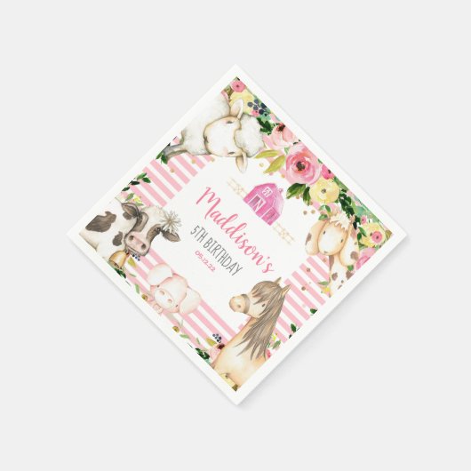 Serviette En Papier Petite ferme serviette d'anniversaire (Coin)