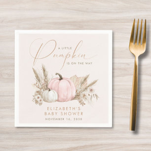 Serviette En Papier Petite Fête de Bébé Fille Citrouille d'Automne