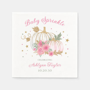 Serviette En Papier Petite Fête de Bébé Jumelles Citrouille