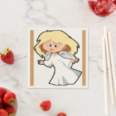 SERVIETTE EN PAPIER PETITE FILLE ANGEL (En situation)
