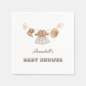 Serviette En Papier Petite fille Casquette Bottes Baby shower robe (Devant)