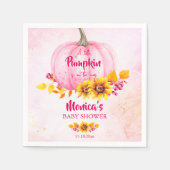 Serviette En Papier Petite fille citrouille rose baby shower (Devant)