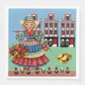 Serviette En Papier Petite fille hollandaise en costume national (Devant)