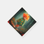 Serviette En Papier Petite fille Orange Haired (Coin)