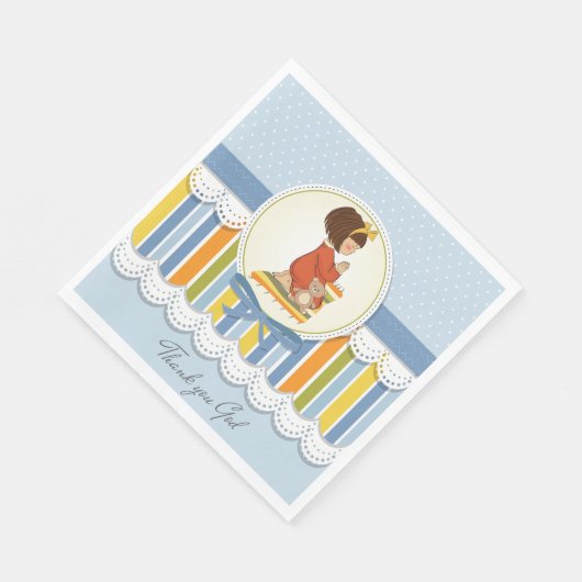 Serviette En Papier Petite fille Papier de prière serviettes (Coin)