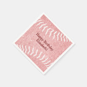 Serviette En Papier petite fille rose softball sport fête d'anniversai (Coin)