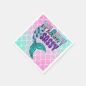 Serviette En Papier Petite fille Splashy rose violet vert de sirène Qu (Coin)