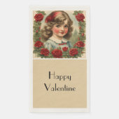 Serviette En Papier Petite fille vintage avec roses (Devant)