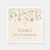 Serviette En Papier Petite fleur Fleur sauvage 1er anniversaire (Devant)