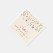 Serviette En Papier Petite fleur Fleur sauvage 1er anniversaire (Coin)
