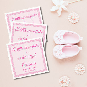 Serviette En Papier Petite flocon de neige rose fille Baby shower
