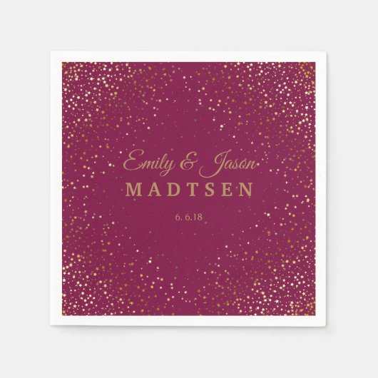 Serviette En Papier Petite Golden Stars Papier Mariage (Devant)