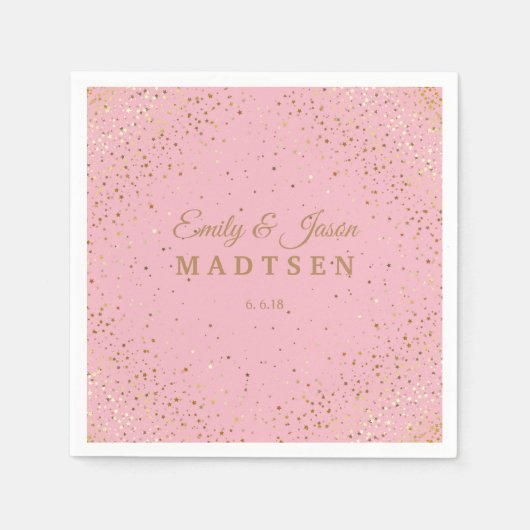 Serviette En Papier Petite Golden Stars Papier Mariage (Devant)