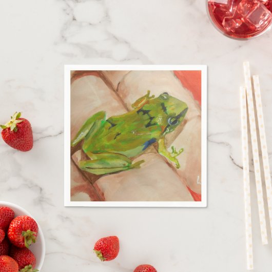 Serviette En Papier Petite grenouille tropicale (En situation)