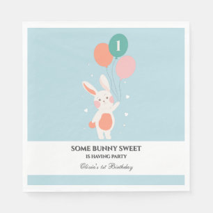 Serviette En Papier Petite invitation d'anniversaire lapin doux petit 