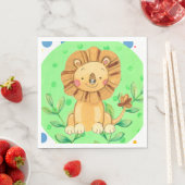 Serviette En Papier Petite Jungle Lion Thème Napkins (En situation)