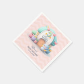 Serviette En Papier Petite maison avec dragon Baby shower fille (Coin)