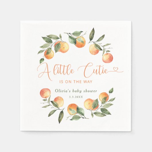 Serviette En Papier Petite mignonne en chemin baby shower (Devant)