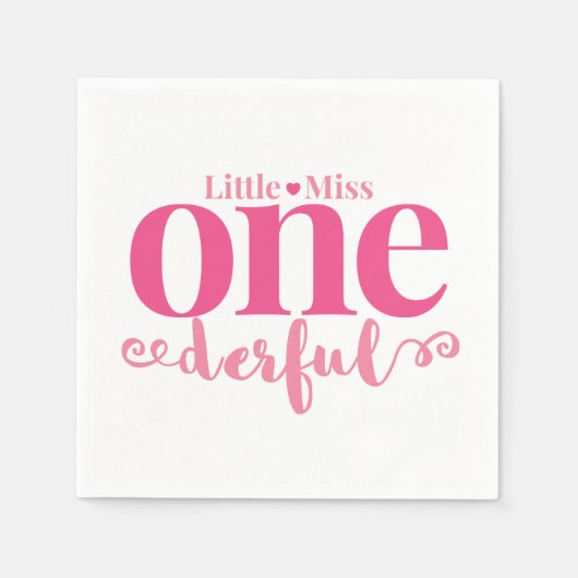Serviette En Papier Petite Miss Onederful Party Napkins (Devant)