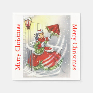 Serviette En Papier Petite Mlle vintage Christmas