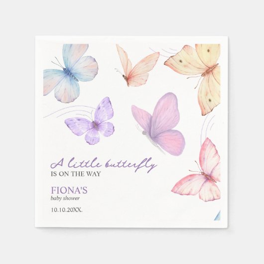 Serviette En Papier Petite papillon fille Baby shower mignonne (Devant)