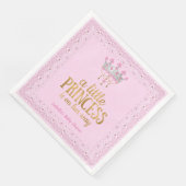 Serviette En Papier Petite princesse en chemin Pink Gold Tiara Party (Coin)