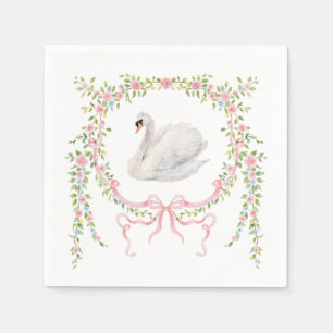 Serviette En Papier Petite Princesse Fête Cygne Féminin