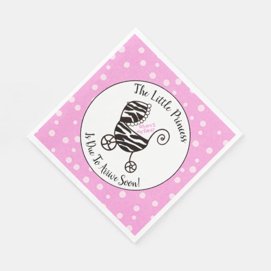 Serviette En Papier Petite Princesse - "Où est ma Tiara ?" Douche (Coin)