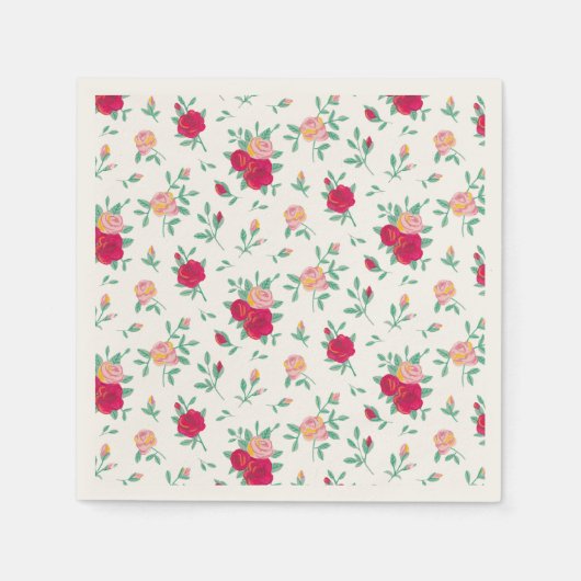 Serviette En Papier Petite Rose Fille Anniversaire Invitation (Devant)