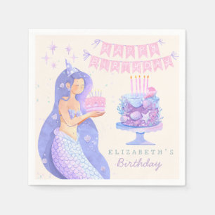 Serviette En Papier Petite sirène magique sous la mer Anniversaire