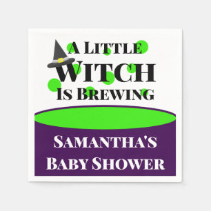 Serviette En Papier Petite sorcière brasse le Baby shower d'Halloween