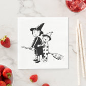 Serviette En Papier Petite Sorcière Et Clown (En situation)